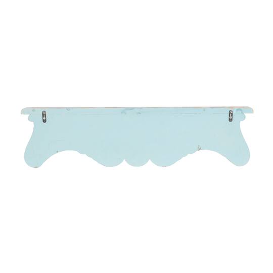 32" Blue Wood Rustic Wall Shelf